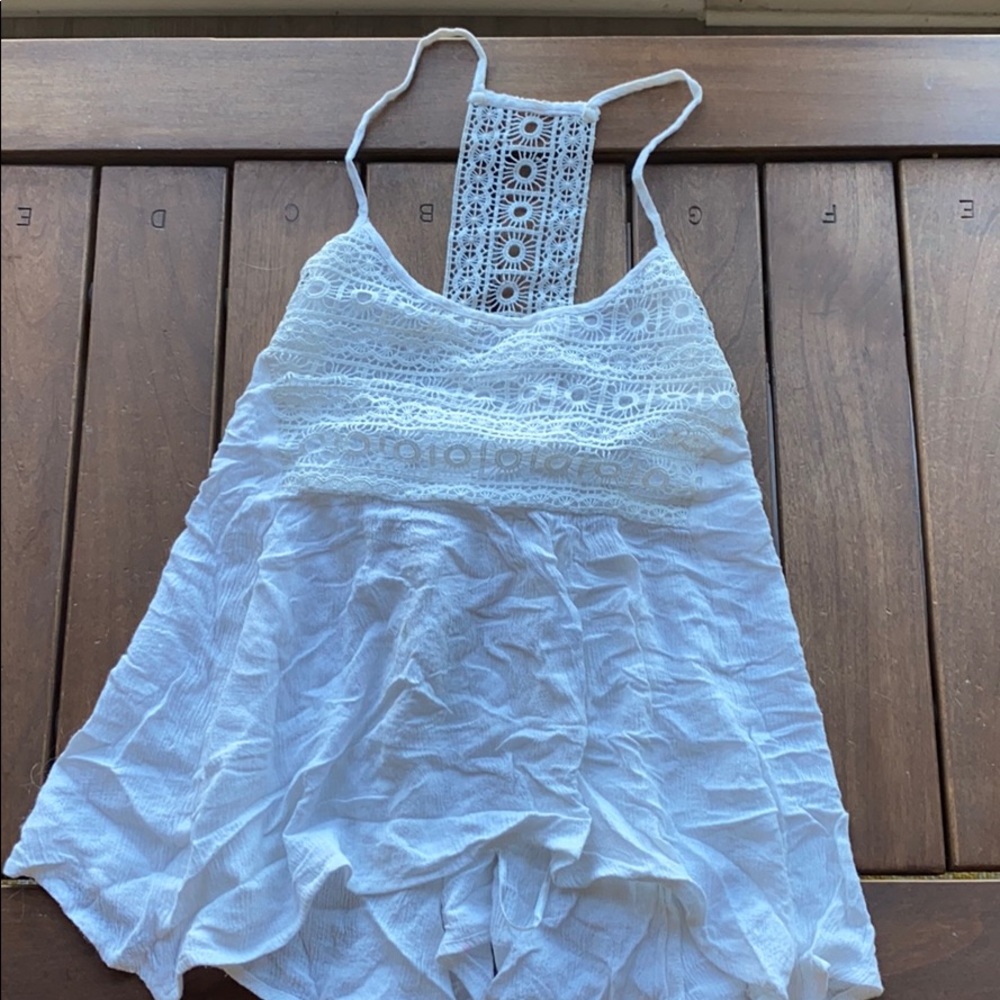 White flowy crop top